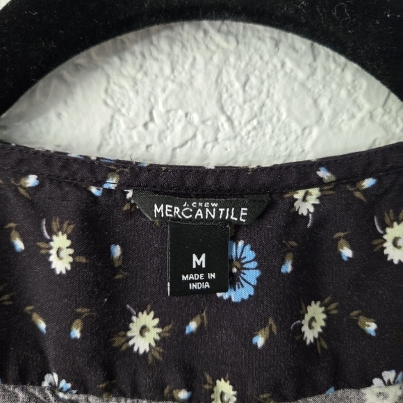 J‎ Crew M Dark Floral Midi Short Sleeve Wrap Dress Vneck - Picture 7 of 9